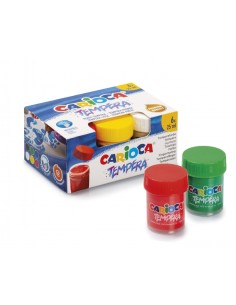 Carioca Pack de 6 Copos de Têmpera - Cores Superlaváveis - Alto Poder de Cobertura - Aplica-se em Materiais Porosos - Cores Var