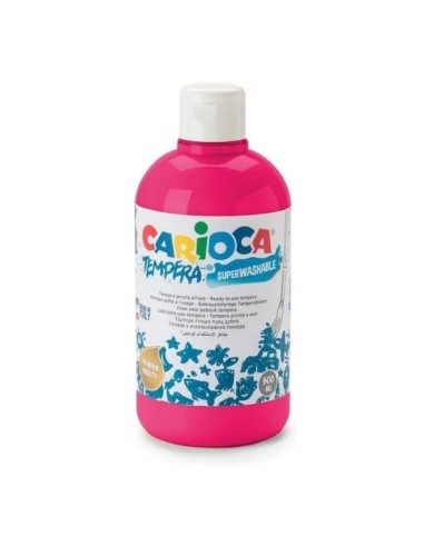 Carioca Garrafa Têmpera - Cores Superlaváveis - Fáceis de Misturar - Alta Opacidade - Aplicável em Materiais Porosos - Cor Rosa