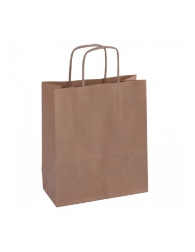 Apli Pack de 50 Sacos Kraft - Alta Resistência - Alças Torcidas - Reutilizáveis e Recicláveis - Cor Marrom