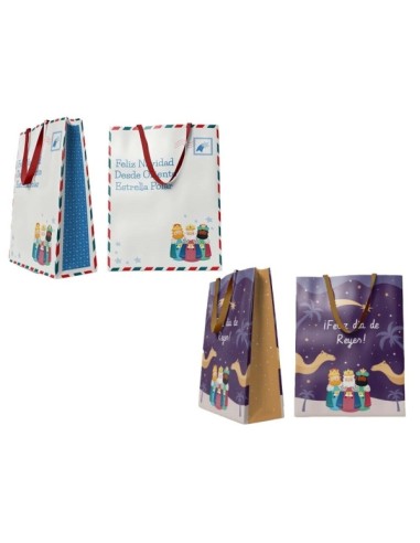 Bismark Bolsa Jumbo com Alças de Laço - Design Reis Magos - Medidas 70x50x18cm - 2 Designs Aleatórios
