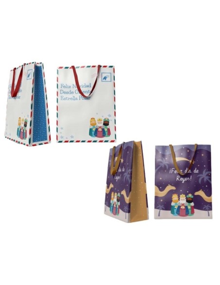 Bismark Bolsa Jumbo com Alças de Laço - Design Reis Magos - Medidas 70x50x18cm - 2 Designs Aleatórios