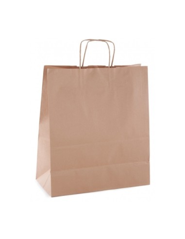 Apli Pack de 50 Sacos Kraft - Alta Resistência - Alças Torcidas - Reutilizáveis e Recicláveis - Cor Marrom