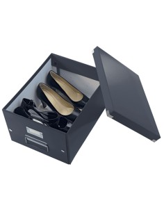 Leitz Click & Store WOW Caixa Organizadora Média - Alças de Metal - 85% Papelão Reciclado - Até 9kg de Capacidade - Cor Preta 2