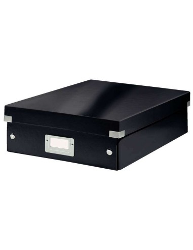 Leitz Click & Store WOW Caixa Organizadora Média - Divide-se em 2, 3 ou 4 Compartimentos - 85% Papelão Reciclado - Cor Preta