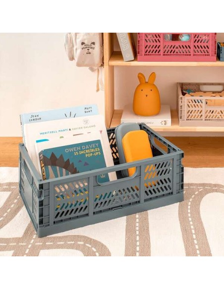 Caixa de Plástico Dobrável e Empilhável Apli Up North - Tamanho 430x290x160mm - Ideal para Ferramentas, Brinquedos, Roupa etc..