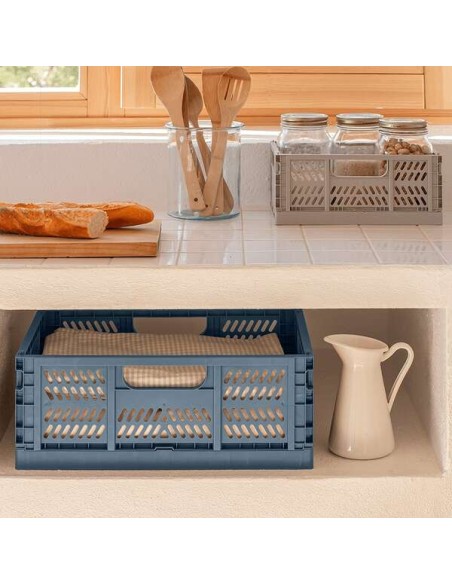 Caixa de Plástico Dobrável e Empilhável Apli Up North - Tamanho 430x290x160mm - Ideal para Ferramentas, Brinquedos, Roupa etc..