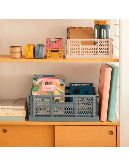 Caixa de Plástico Dobrável e Empilhável Apli Up North - Tamanho 430x290x160mm - Ideal para Ferramentas, Brinquedos, Roupa etc..