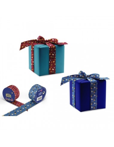 Bismark Rolo de Fita de Natal para Presentes - Medidas 60mmx2m - 2 Designs Aleatórios