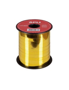 Rolo de Fita para Embrulhar Presentes de 7mmx250m - Acabamento Brilhante - Cor Ouro