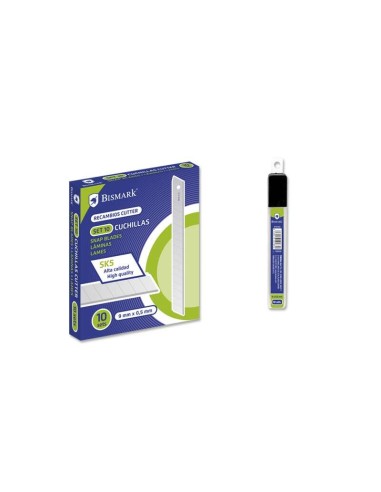 Bismark Blister com 10 Lâminas de Reposição em Aço de Alta Qualidade - Medida 9mmx0.5mm - Aço SK5
