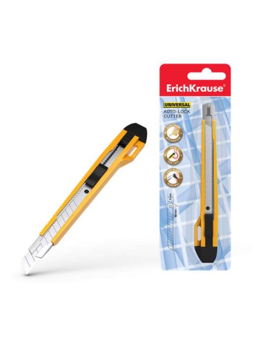Erichkrause Estilete com Fixador Automático Universal - Sistema de Retenção de Lâmina Autotravante - Quebra-lâminas Incorporado