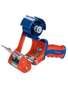 Tesa 6400 Comfort Dispensador para Rolos de até 50mm - Sistema de Lâmina Protegida - Tensão Ajustável Manualmente - Cor Vermelh