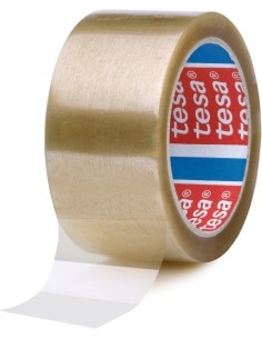 Tesa 4089 Fita de Embalagem 50mm x 66 Metros - Feita de Polipropileno - Adesivo de Borracha Natural - Transparente