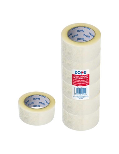 Dohe Pack de 6 Fitas de Polipropileno - Medidas 48mm x 66m - Transparente