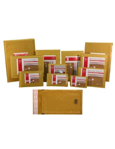 Bismark Saco Acolchoado Kraft Nº18 270x360mm - Revestimento Interno de Folhas de Bolha de Ar - Fecho Autoadesivo - Ideal para E