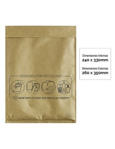 Caixas de Arquivo Pack de 50 Envelopes Almofadados com Bolhas - Medida 240x330mm - Bolhas Internas para Amortecimento - Ideal p 2