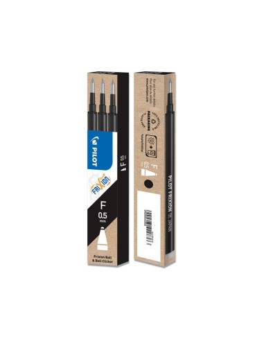 Pacote Piloto com 3 Refil para Frixion Ball / Frixion Clicker - Tinta Gel Apagável - Ponta de Esfera 0.5mm - Traço 0.3mm - Cor 