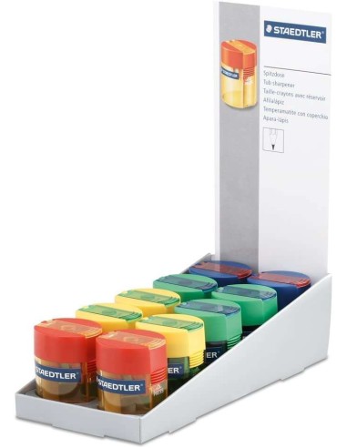 Staedtler 511 006 Expositor com 10 Apontadores com Depósito - Até 8,2mm - Ângulo de Afiamento 23º