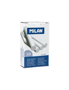 Milan Pacote de 10 Gizes - Redondos - Não Contêm Caseína - Cor Branca