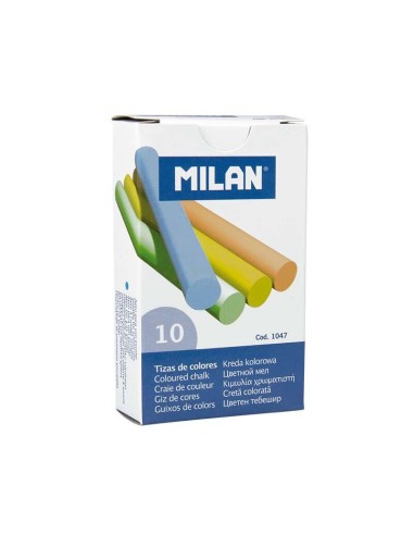 Milan Pacote de 10 Gizes Coloridos - Redondos - Não Contêm Caseína - Cores Sortidas