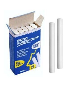 Giotto Robercolor Pack de 10 Gizes Redondos Brancos - Testados Dermatologicamente - Compactos e Duráveis