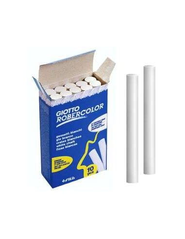 Giotto Robercolor Pack de 10 Gizes Redondos Brancos - Testados Dermatologicamente - Compactos e Duráveis