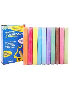 Giotto Robercolor Pack de 10 Gizes Redondos de Cores - Testados Dermatologicamente - Compactos e Duráveis - Cores Sortidas