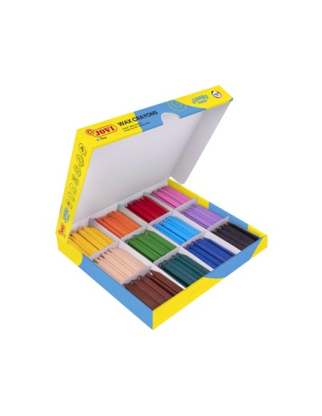 Jovi Jumbo Easy Grip Caixa de 300 Ceras Triangulares - Super Resistentes - Não Mancham Nem Quebram - Apreensão Fácil - Ideal pa