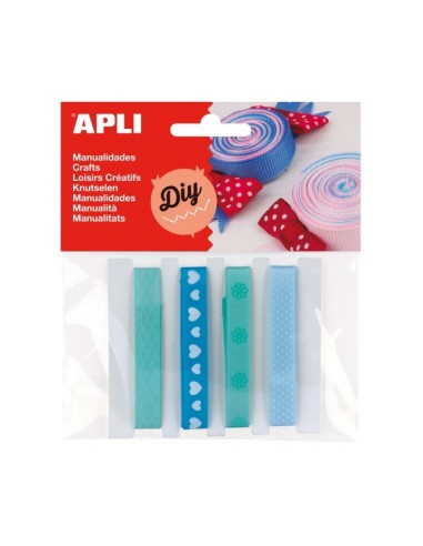 Apli Pack de 4 Fitas de Tecido - Ideal para Artesanato - Scrapbooking - Embalar Presentes - Decorações para Eventos - Versáteis