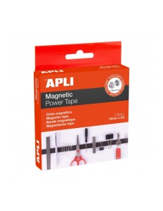 Fita Adesiva Magnética Apli - Adesivo de um Lado - Magnético do Outro - Fácil de Cortar - Ideal para Artesanato e Fixação em Su