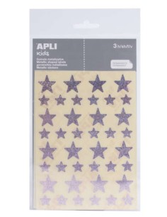 Apli Gomets Estrela Holográficos - Tamanho 12,5mm e 19,5mm - Adesivo Permanente - 120 Gomets por Saco - Desenvolvimento de Habi