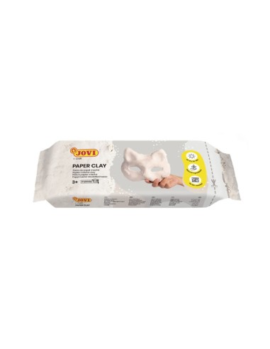 Jovi Paper Clay Pasta de Papel Machê 170g - Pronta para Uso - Secagem ao Ar - Leve e Fácil de Modelar - Não Mancha - Ideal para