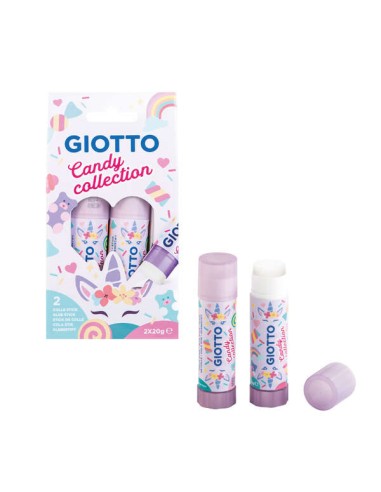 Coleção Giotto Candy Pack de 2 Bastões de Cola Média 20g - Secagem Rápida - Adequado para Uso Escolar