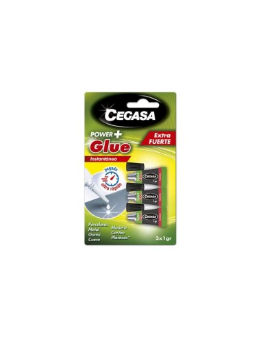 Cegasa Power Glue Pack de 3 Colas Instantâneas 1g - Cor Transparente