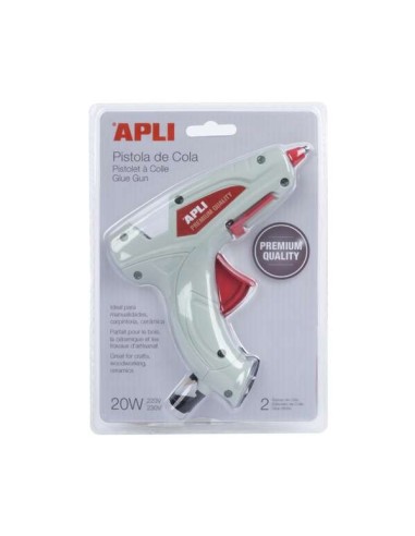 Apli Pistola de Cola Termofusível Premium Hot Melt 20W + 2 Barras de Cola