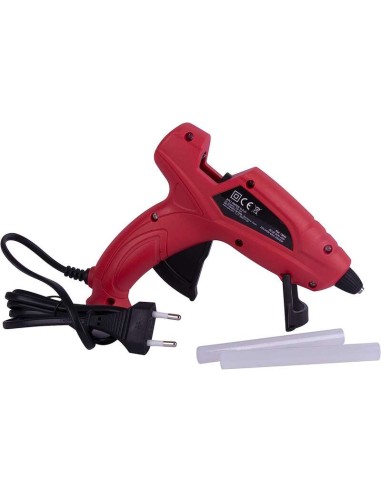Apli Pistola de Cola Termofusível 40W para Bastões de Ø11mm - Inclui 2 Bastões de Cola de Ø11mm x 10cm - Cor Vermelha