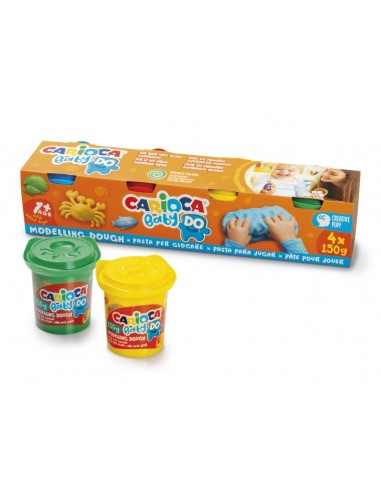 Carioca Baby Do Pack com 4 Potes de Massa de Modelar 150ml - Super Leve, Elástica e Maleável - Ideal para Primeiras Experiência