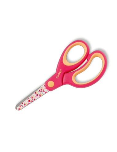 Dahle 54663 Tesoura Infantil 13cm - Pontas Arredondadas - Aço Inoxidável - Cabos Ergonômicos Revestidos de Borracha - Cor Rosa