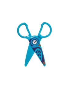 Dahle 54676 Tesoura Infantil 12cm para os Pequenos - Lâminas de Plástico - Pontas Arredondadas - Modelo Coruja - Cor Azul 2