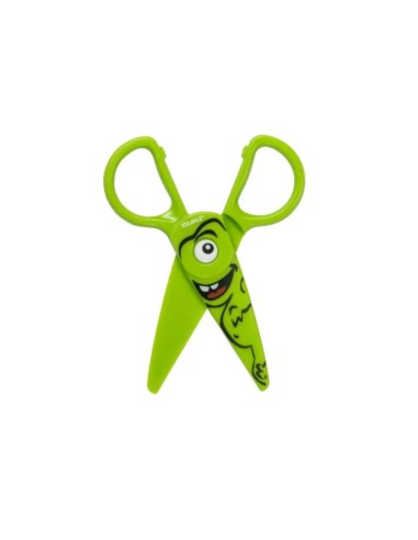 Dahle 54678 Kids Tesoura Infantil 12cm para os Pequenos - Lâminas de Plástico - Pontas Arredondadas - Modelo Dino - Cor Verde