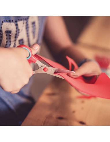 Apli Kids Expositor de 12 Tesouras Escolares 13cm - Ponta Arredondada - Aros Simétricos de Plástico - Uso Ambidestro - Cores So