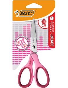 Tesoura Escolar de Aço Inoxidável Bic Comfort 13cm - Cabo Suave - Uso Destros - Cores Sortidas Aleatórias 2