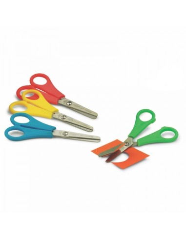 Faibo Tesouras Escolares 13cm - Ponta Redonda - Aço Inoxidável - Cores Sortidas