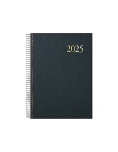 Agenda Anual Espiral Dohe Segovia - Dia Página - Sábado e Domingo na mesma Página - Tamanho 14x20cm - Cor Preto