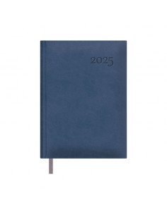 Agenda Anual Dohe Lausana - Dia Página - Capa em Pele Sintética - Sábado e Domingo na mesma Página - Tamanho 14x20cm - Cor Azul