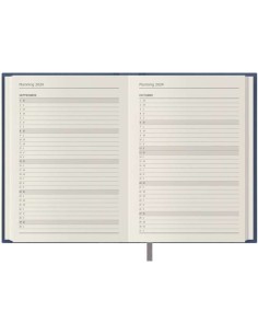 Agenda Anual Dohe Lausana - Dia Página - Capa em Pele Sintética - Sábado e Domingo na mesma Página - Tamanho 14x20cm - Cor Azul 2
