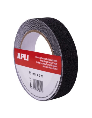 Apli Fita Antiderrapante 25mm x 5m - Resistente à Água e ao Desgaste - Fácil de Cortar e Aplicar - Preto