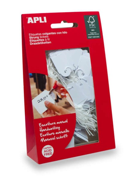 Apli Etiquetas Pendentes Brancas 28 x 43mm 100 U.