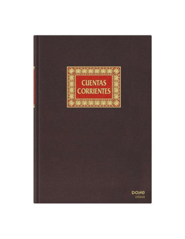 Dohe Livro de Contabilidade Contas Correntes - Folio Natural - Encadernação em Tecido - 100 Folhas Papel Offset Registro de 100