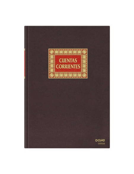 Dohe Livro de Contabilidade Contas Correntes - Folio Natural - Encadernação em Tecido - 100 Folhas Papel Offset Registro de 100